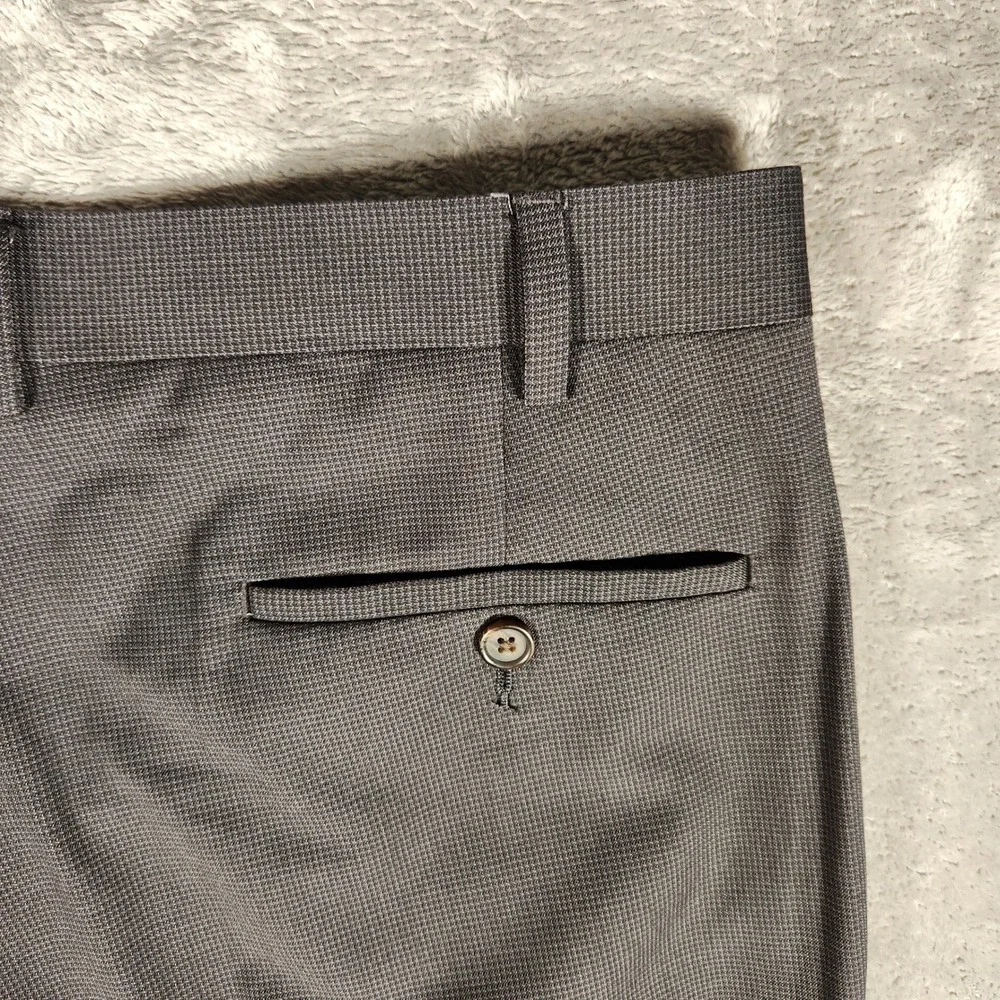 Ralph‎ Lauren Dress Pants Mens 40x30 Grey Excellent Flat Front Micro Pattern